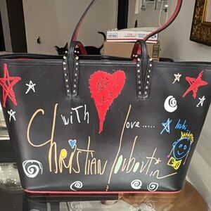 CHRISTIAN LOUBOUTIN Cabata Black Leather Tote Bag